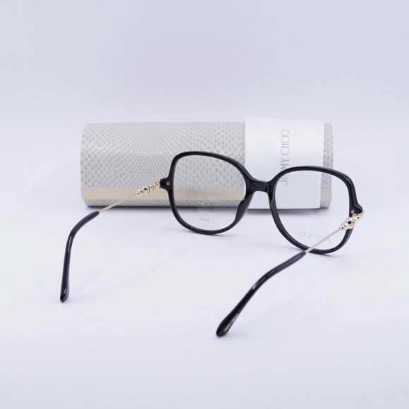 Jimmy Choo JC356 0807 00 Square 54mm Eyeglasses - Black/Gold - Picture 11 of 11